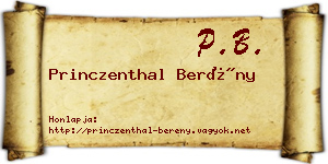 Princzenthal Berény névjegykártya